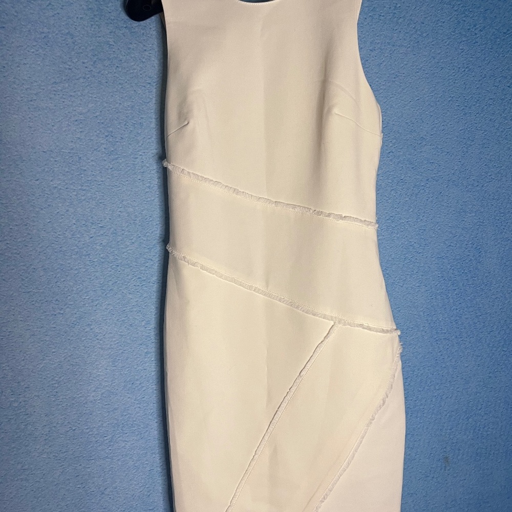 Cinq a sept dress Elegant High Neck sleeveless white dress